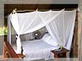 Rectangular net suspended from frame with ties